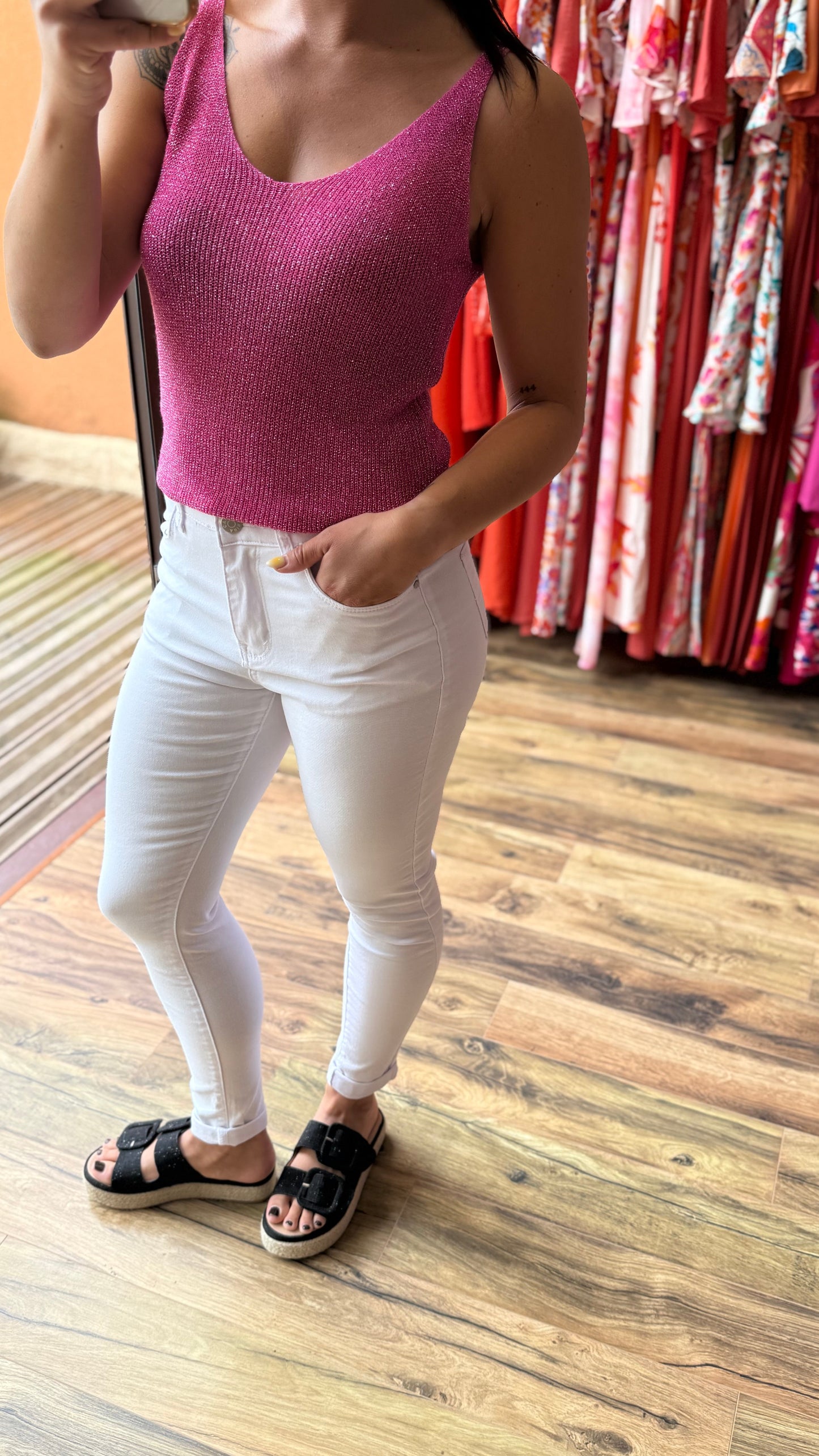 Top Afida fucsia CURVY