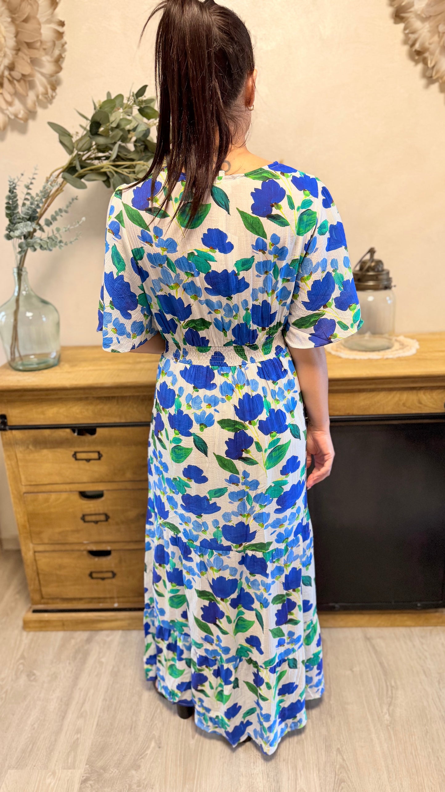 Vestido largo Cassandre azul CURVY