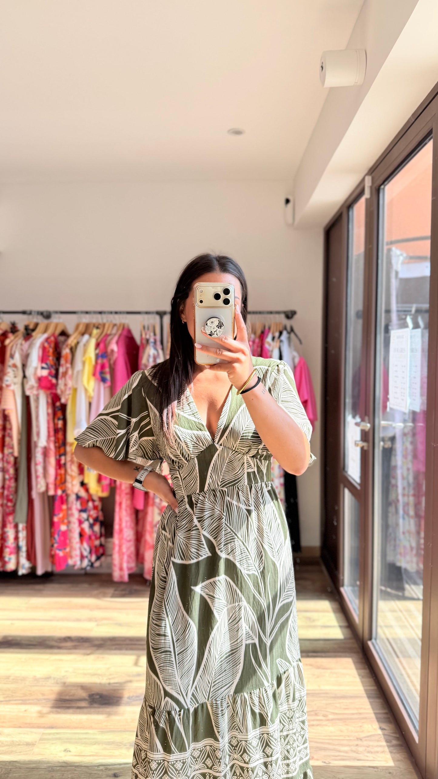 Adriana – Vestido largo kaki