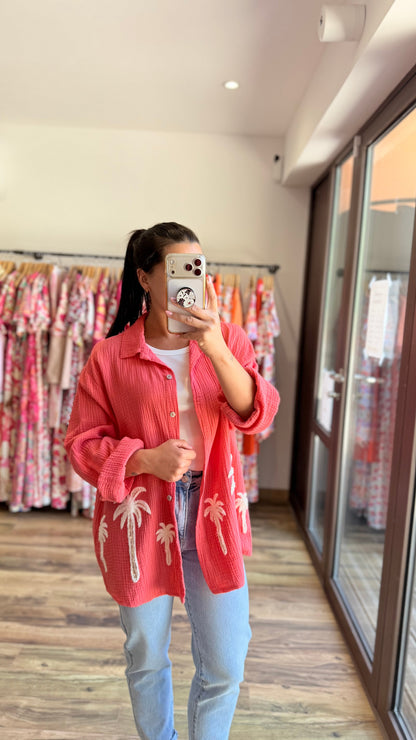 Camisa Palm coral CURVY
