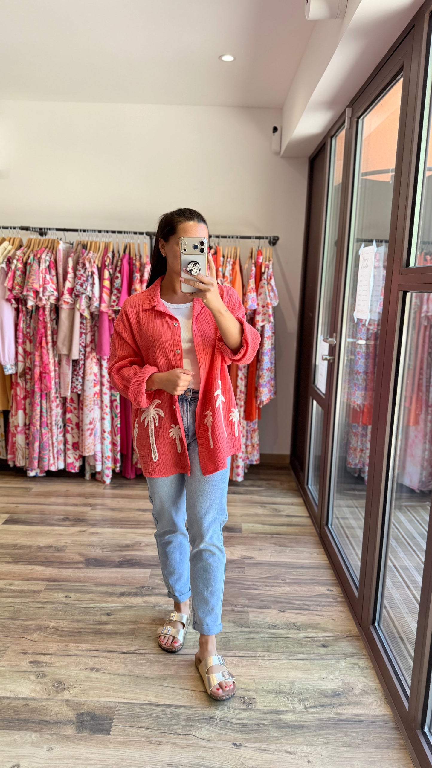 Camisa Palm coral CURVY