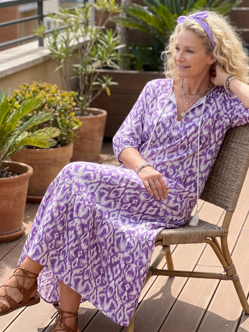 Penélope | Vestido Midi con Nudo Impreso