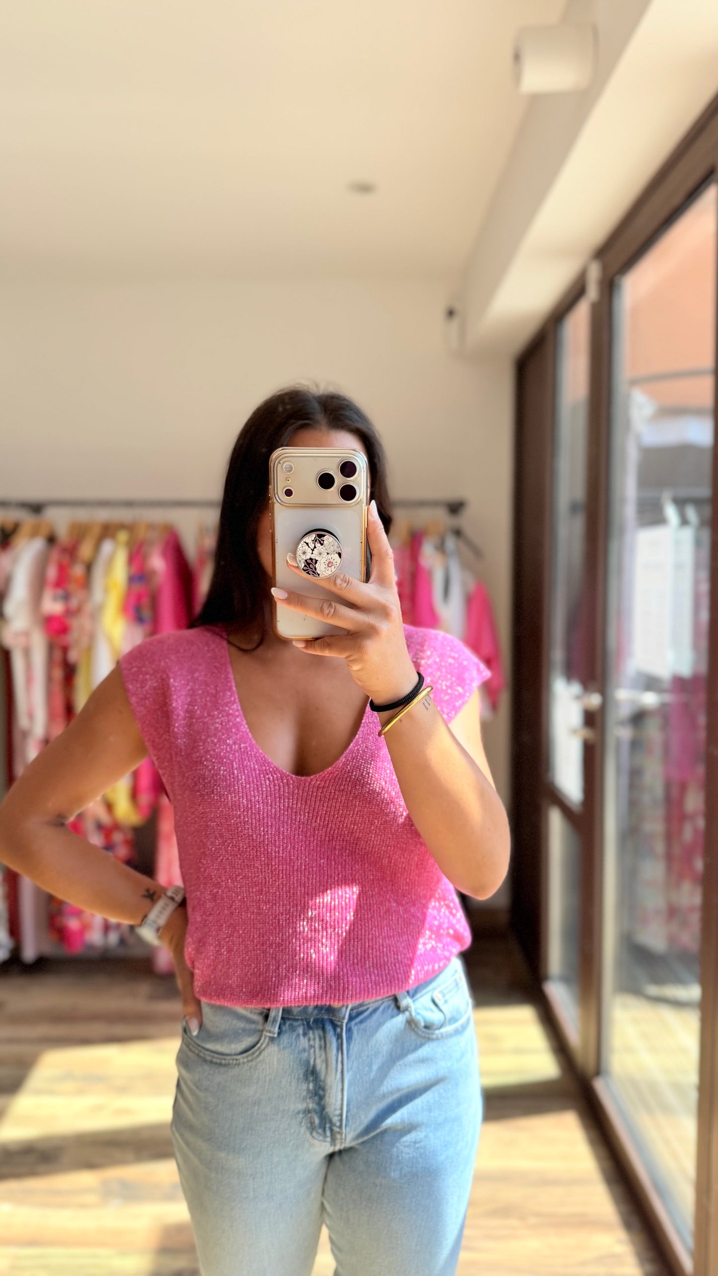 Top Milane fucsia CURVY