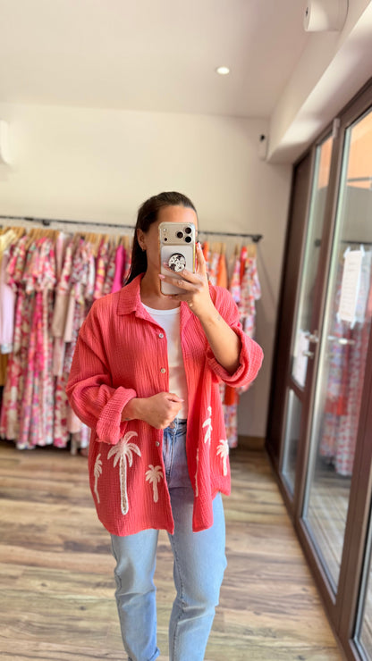 Camisa Palm coral CURVY