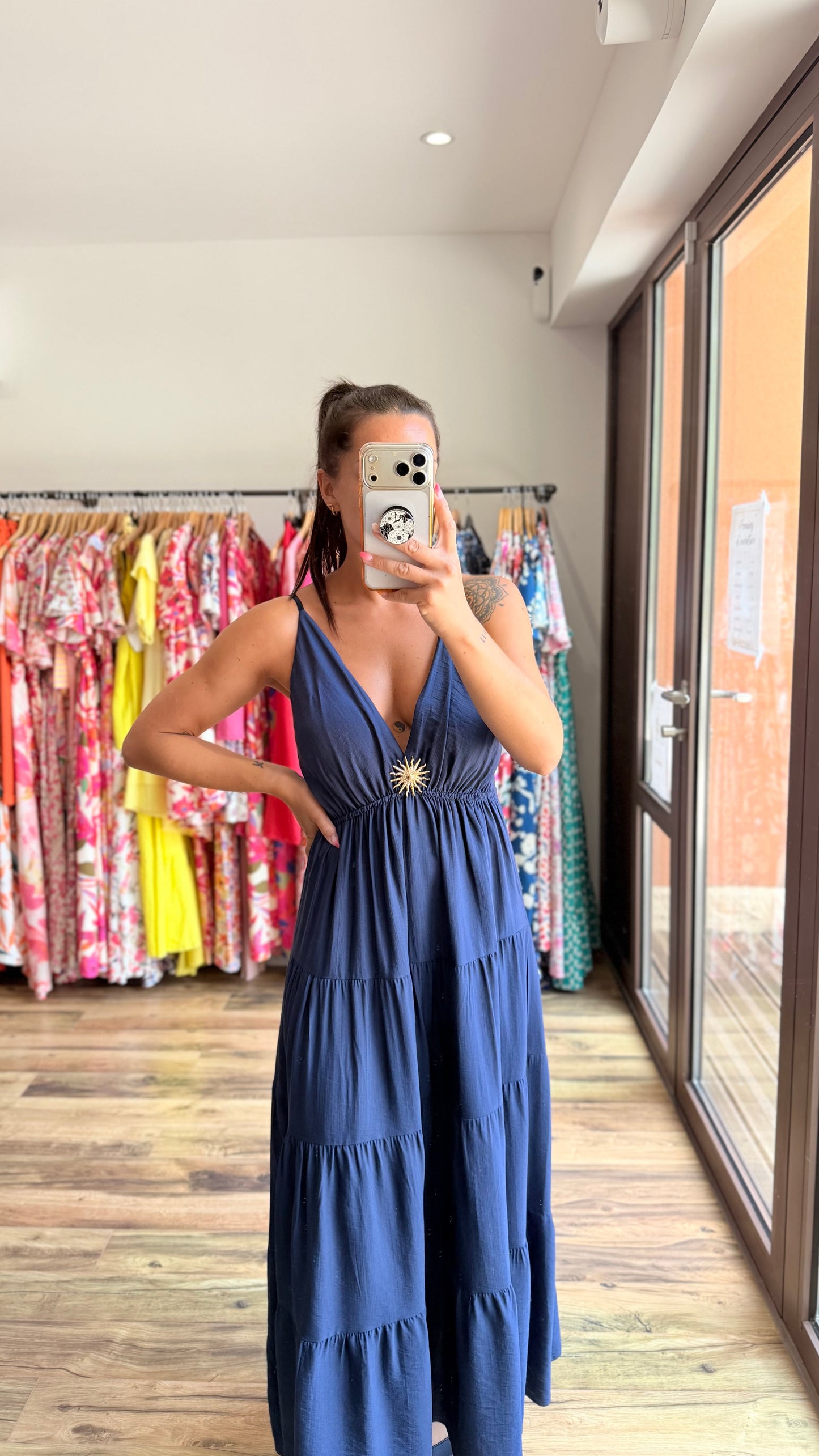 Aroa – Vestido largo marino