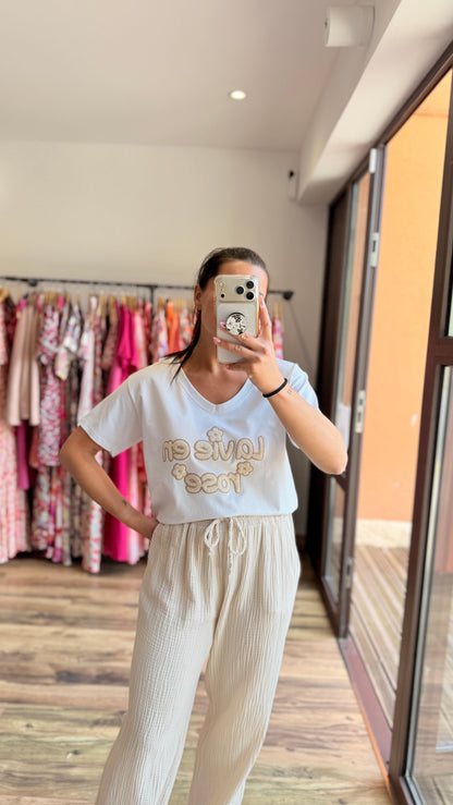 Camiseta la vie en rose beige CURVY