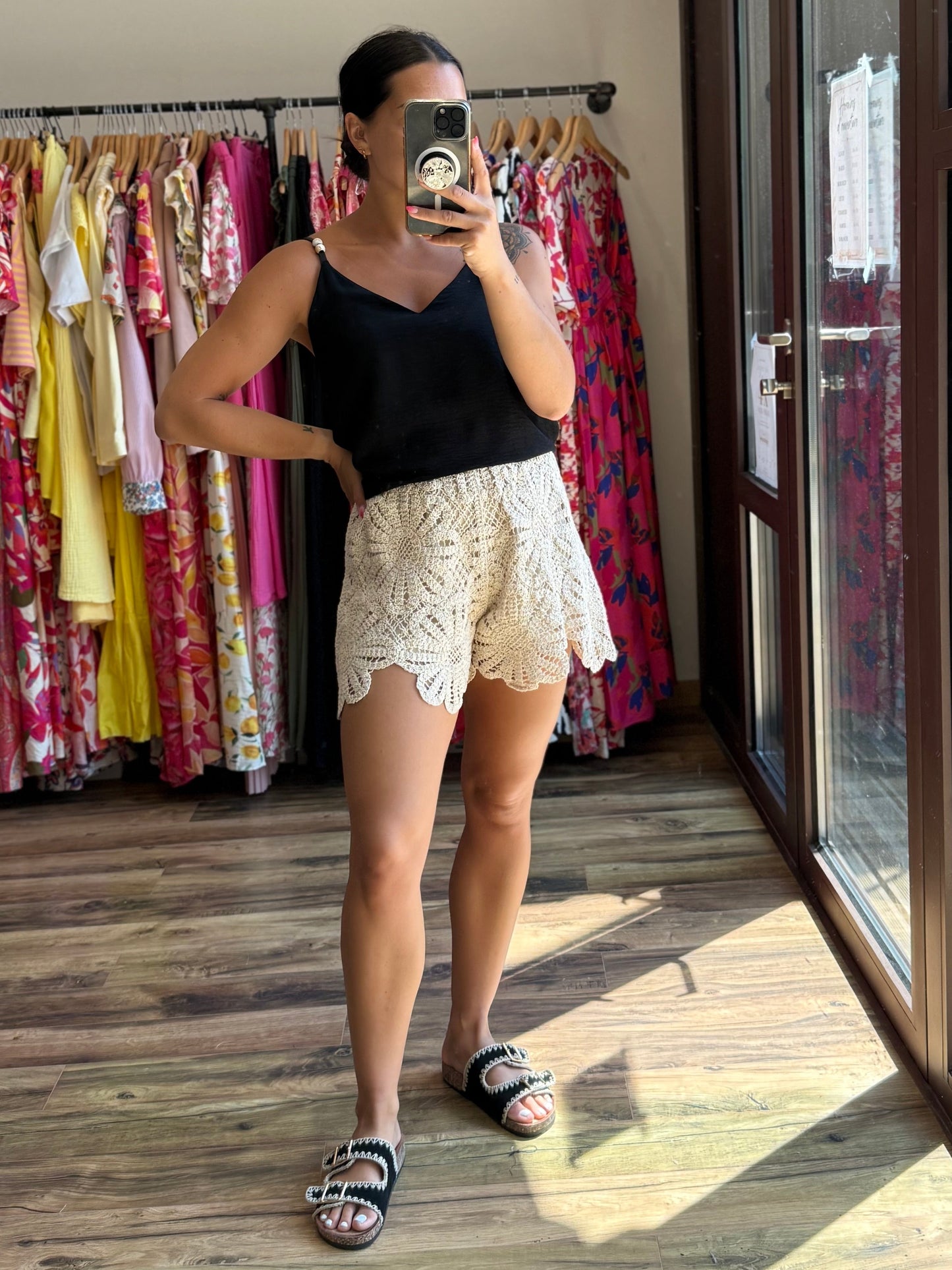 Top perlas negro CURVY