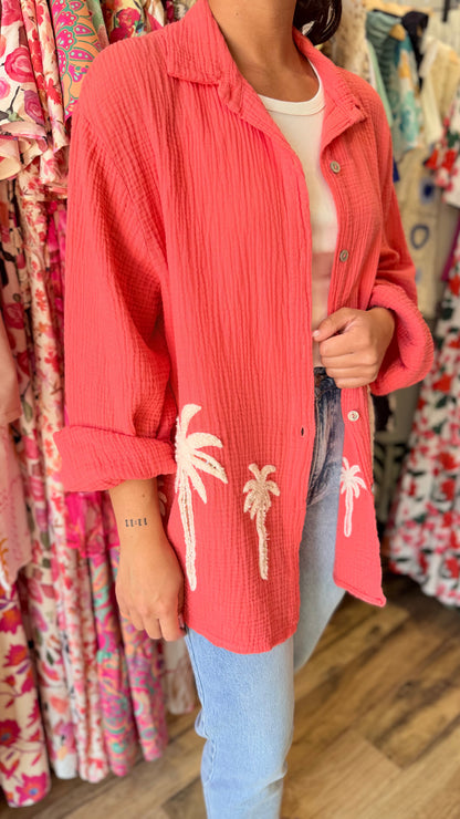 Camisa Palm coral CURVY