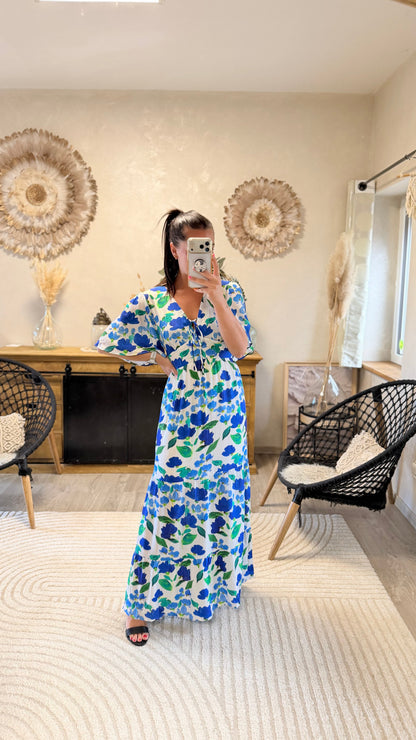 Vestido largo Cassandre azul CURVY