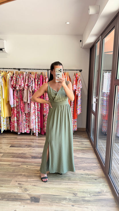 Robe longue Molly kaki CURVY