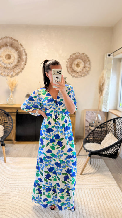 Vestido largo Cassandre azul CURVY