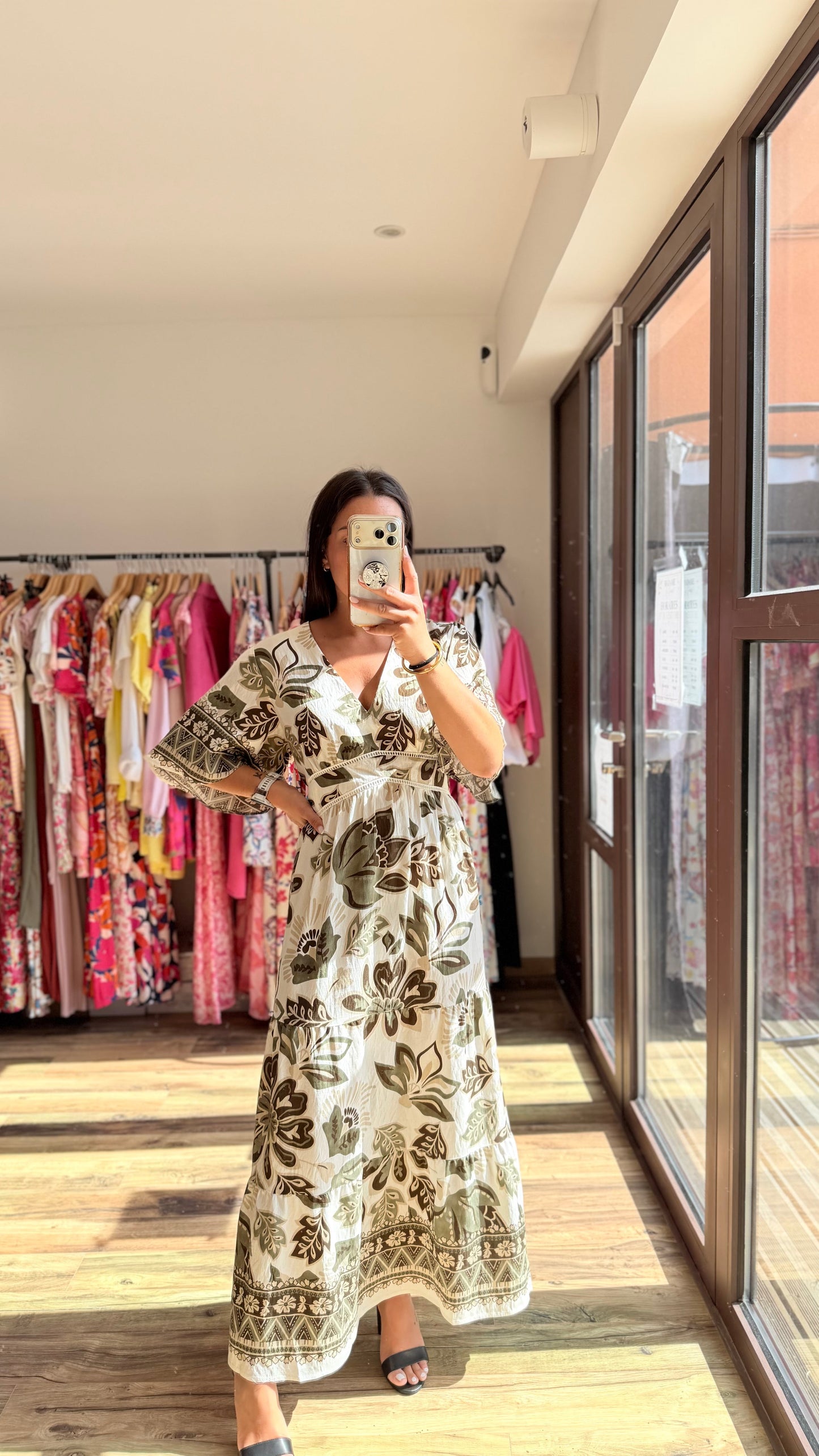 Vestido largo Coline CURVY Kaki