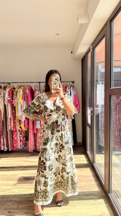 Helena – Vestido largo kaki