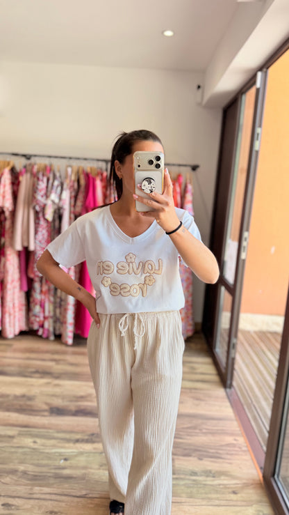 Camiseta la vie en rose beige CURVY