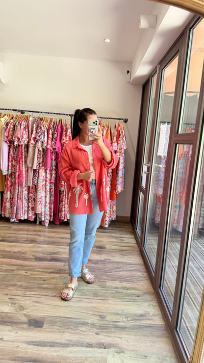 Camisa Palm coral CURVY