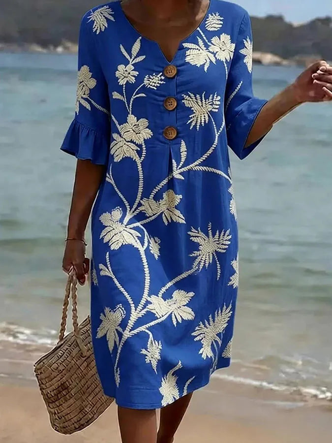 Vestido casual de mujer con estampado floral