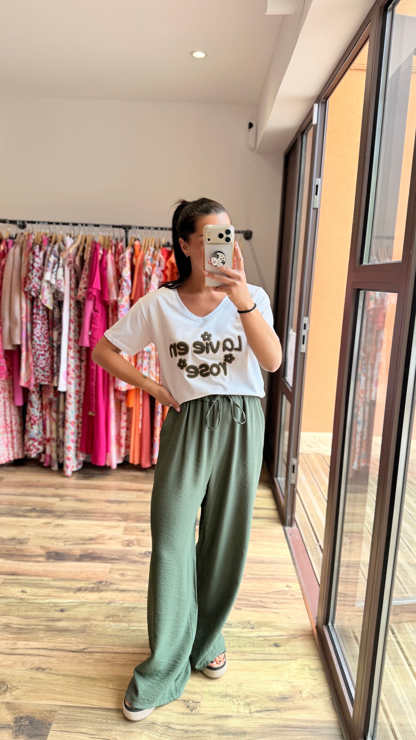 Camiseta la vie en rose kaki CURVY