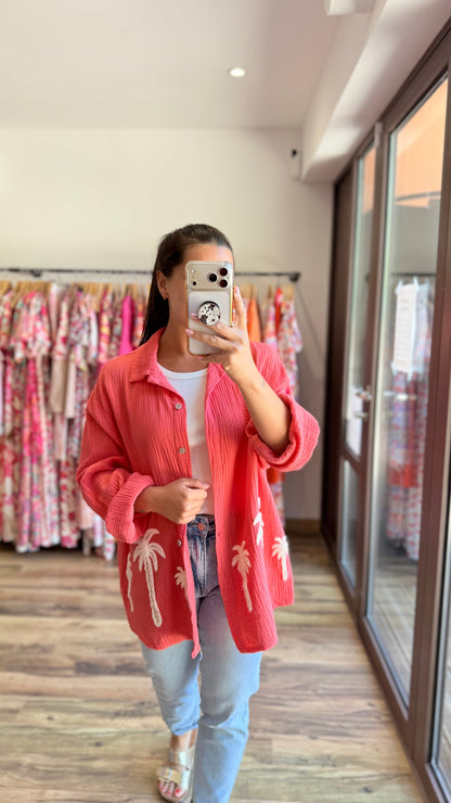 Camisa Palm coral CURVY