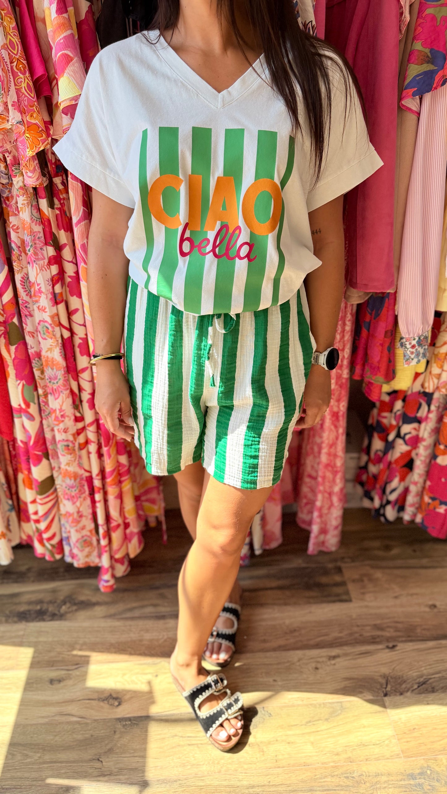Camiseta Ciao Bella verde CURVY
