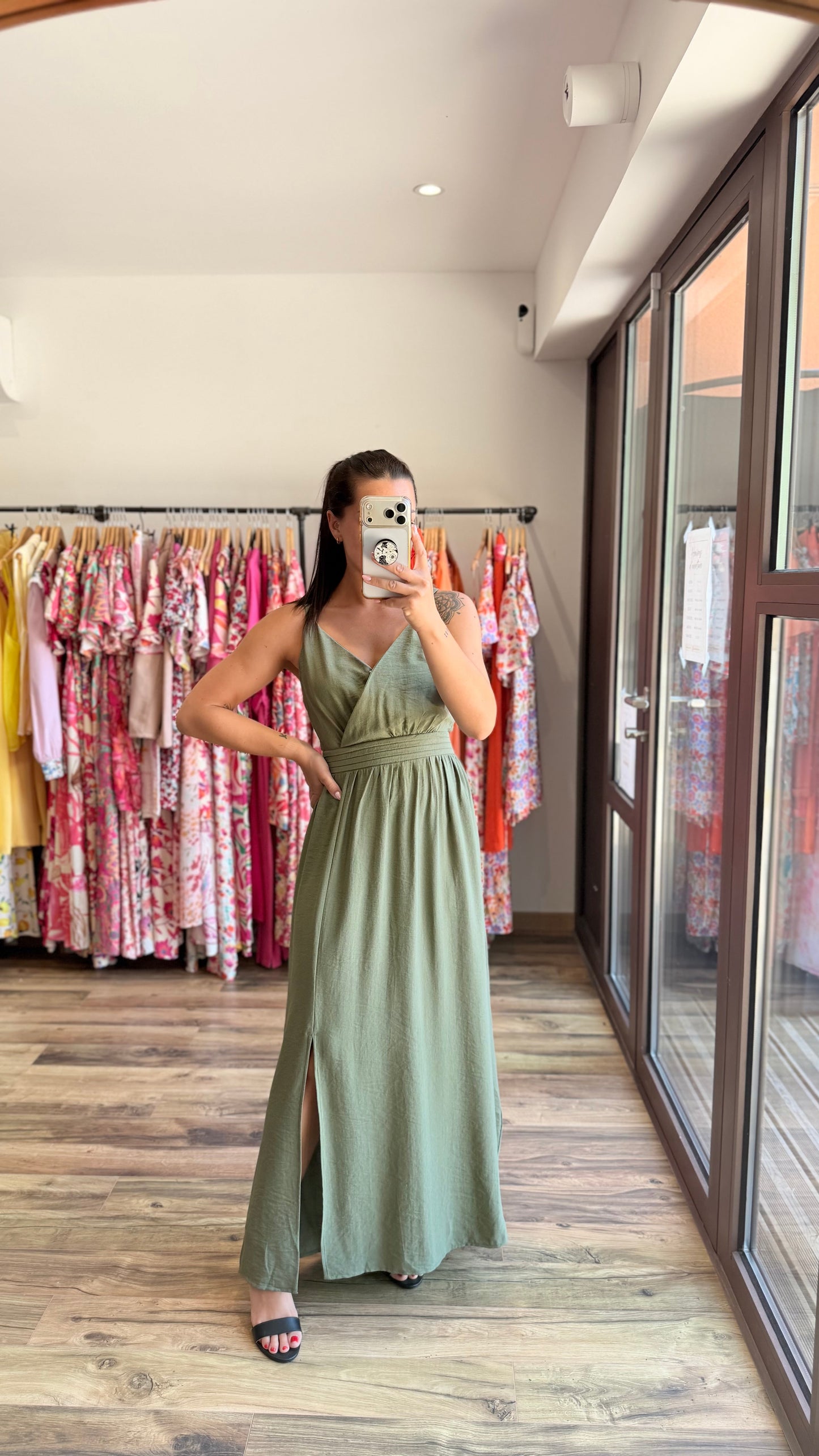 Robe longue Molly kaki CURVY