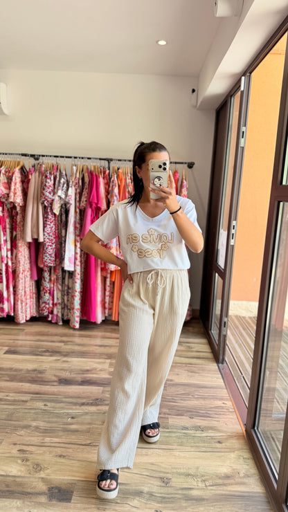 Camiseta la vie en rose beige CURVY