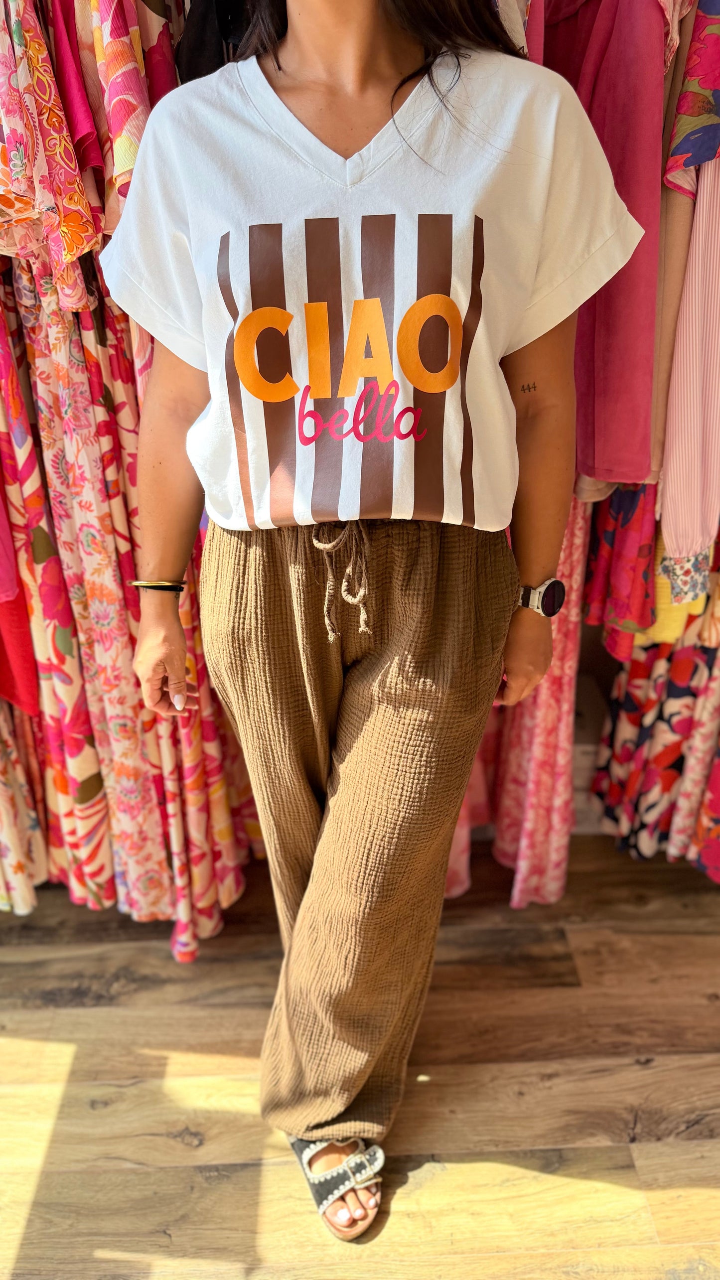 Camiseta Ciao Bella choco CURVY
