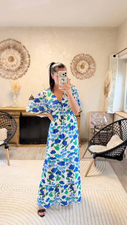 Vestido largo Cassandre azul CURVY