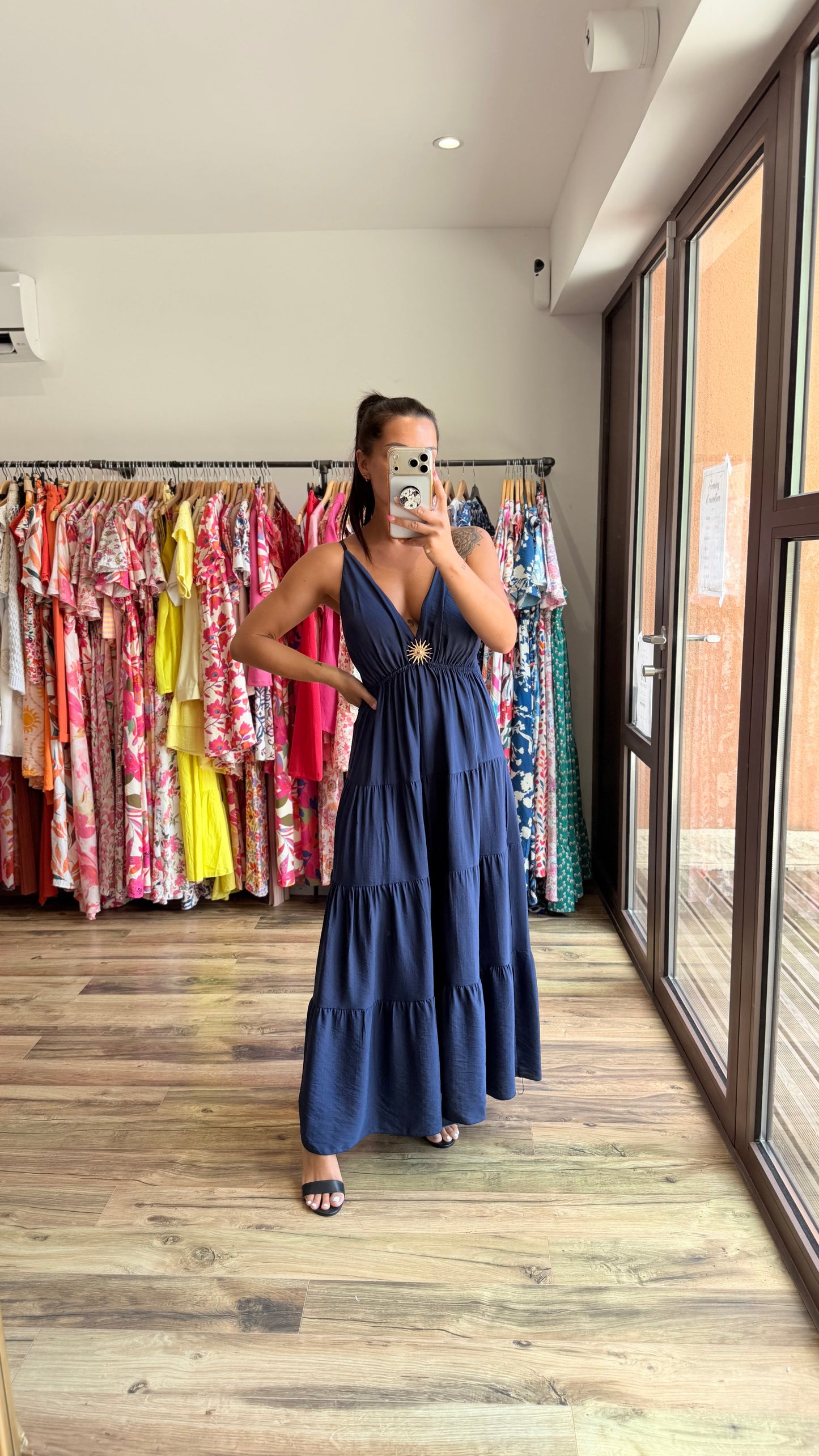Aroa – Vestido largo marino
