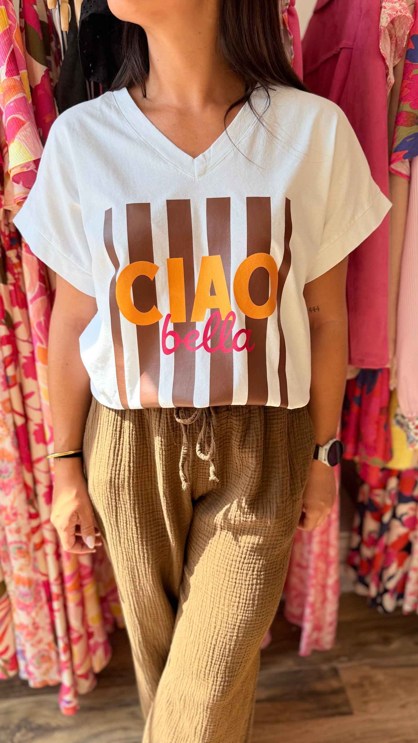 Camiseta Ciao Bella choco CURVY