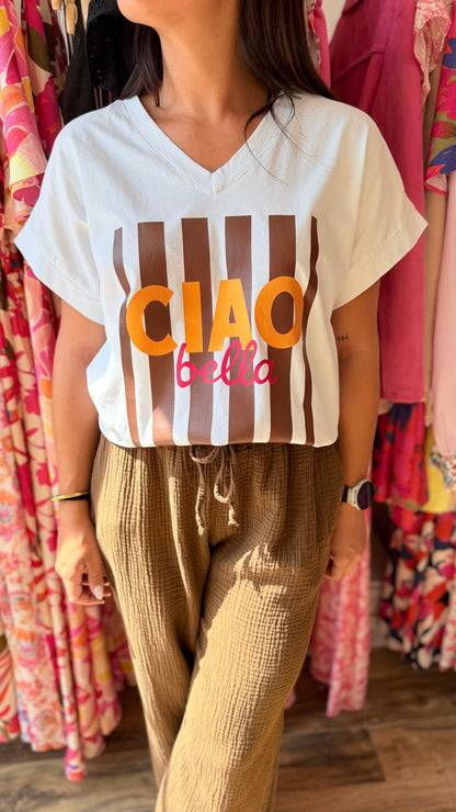 Nadia – Camiseta básica choco