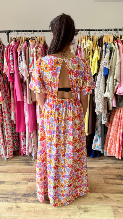Robe longue Lise CURVY (dos ouvert)