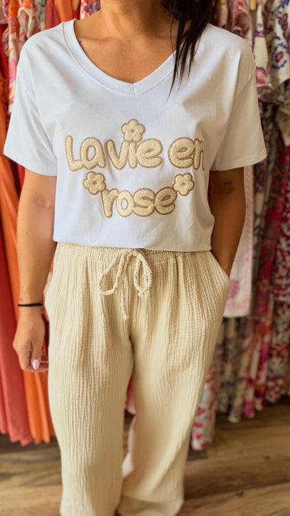 Camiseta la vie en rose beige CURVY