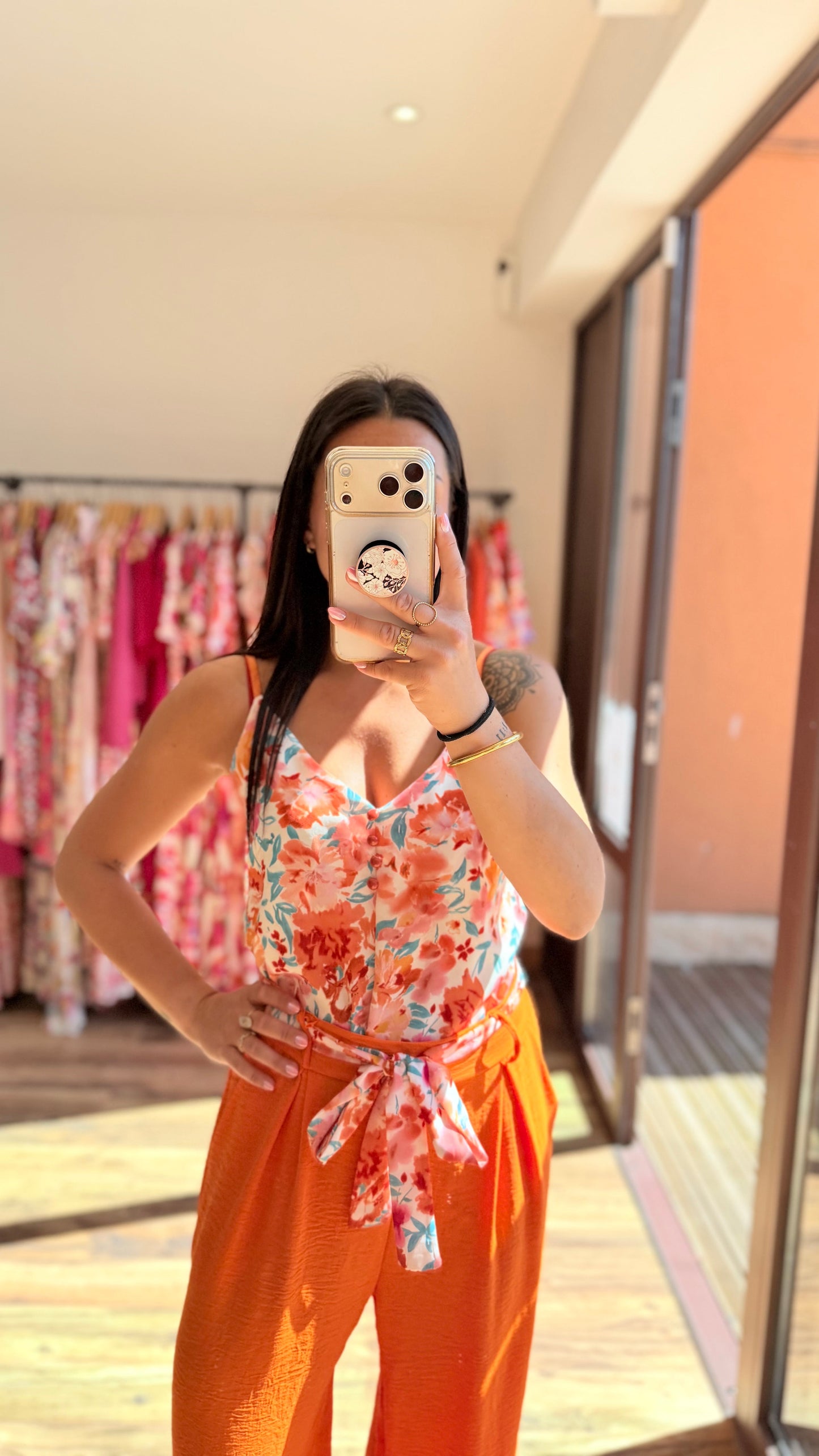 Top Hugo naranja CURVY