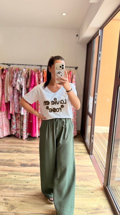 Camiseta la vie en rose kaki CURVY