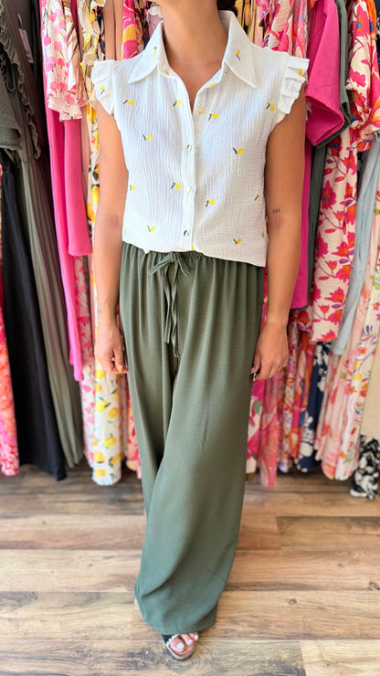 Pantalón Valentino kaki CURVY (Preorden envío 6/07)