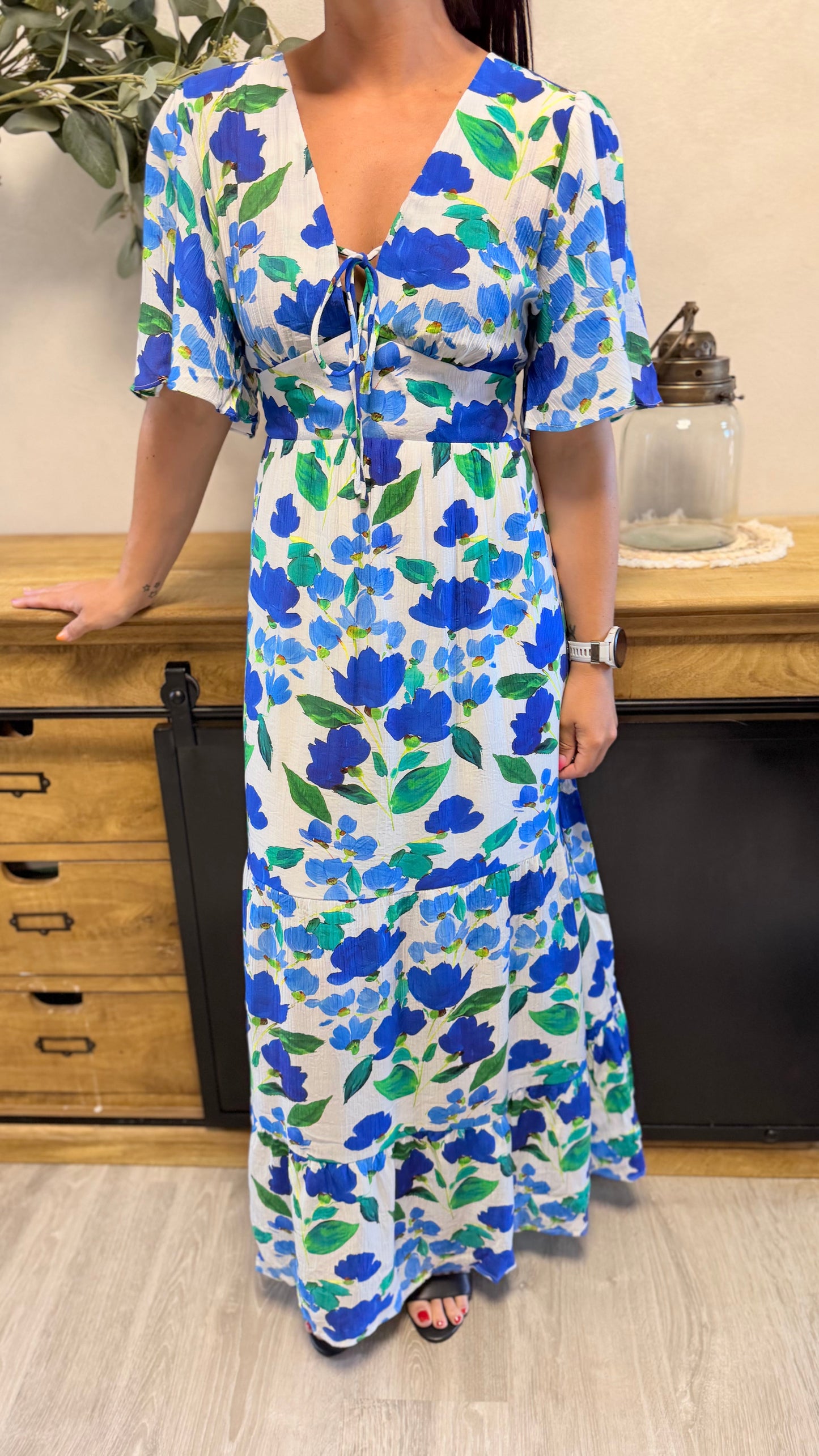 Vestido largo Cassandre azul CURVY