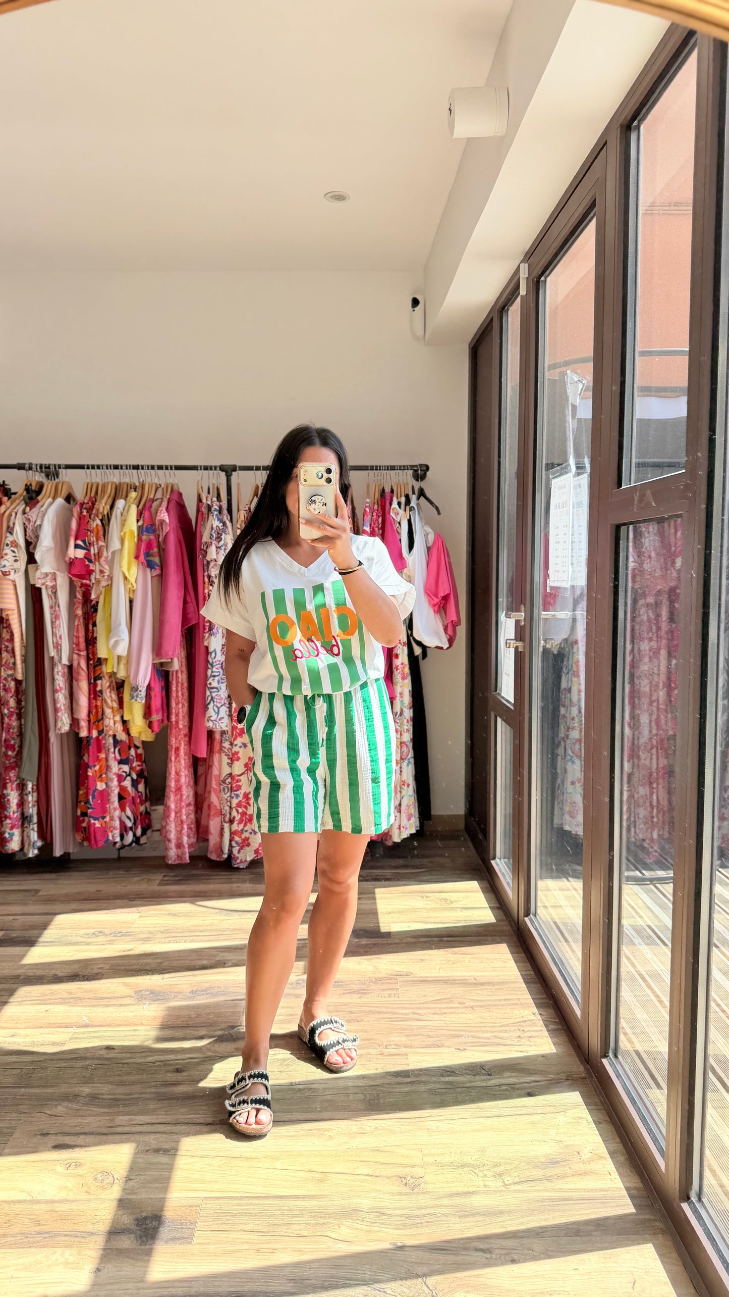 Marina – Short de gasa verde