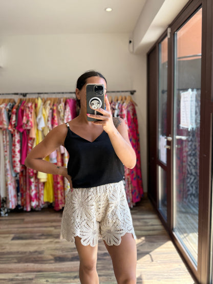 Top perlas negro CURVY