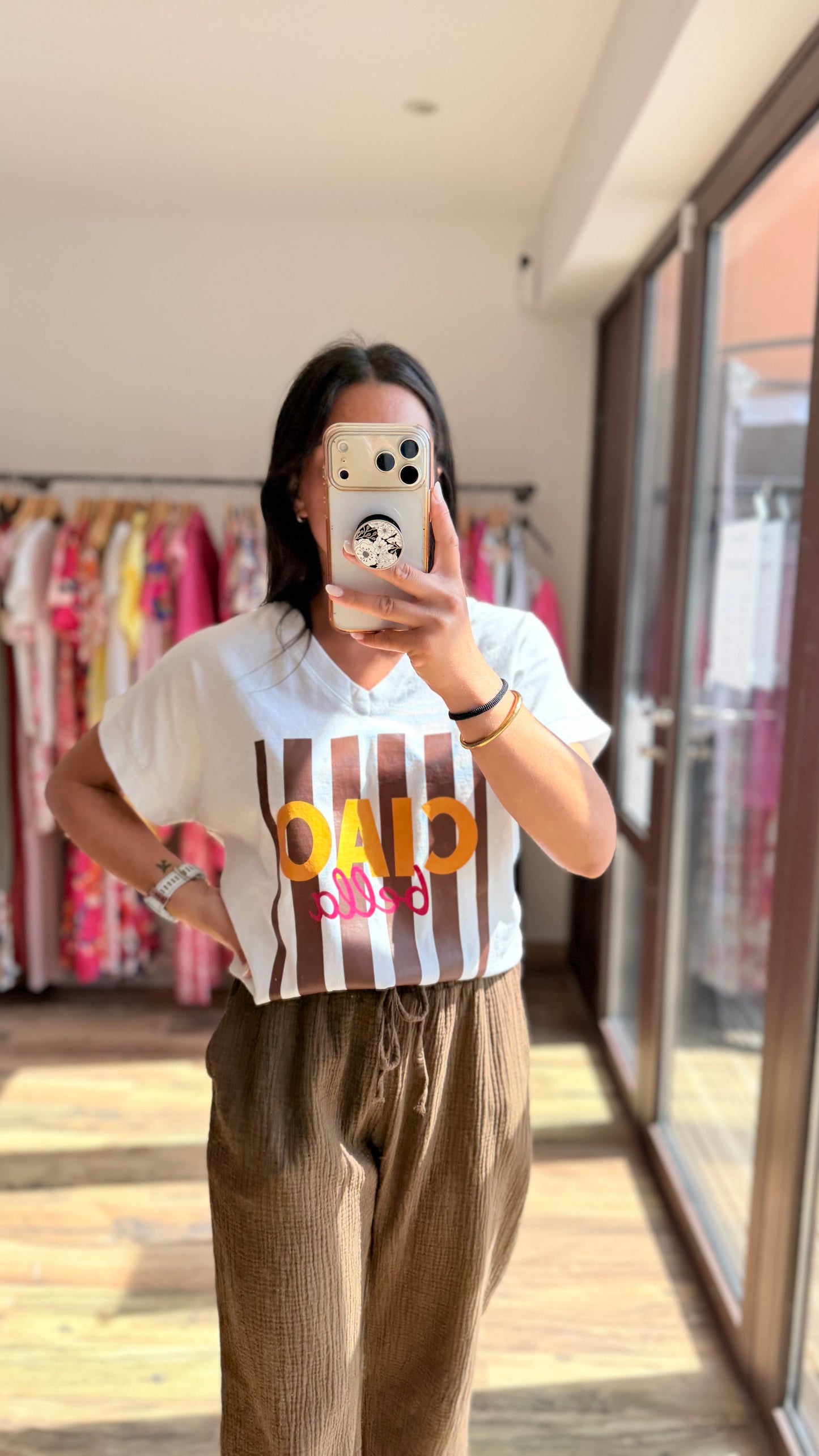 Camiseta Ciao Bella choco CURVY