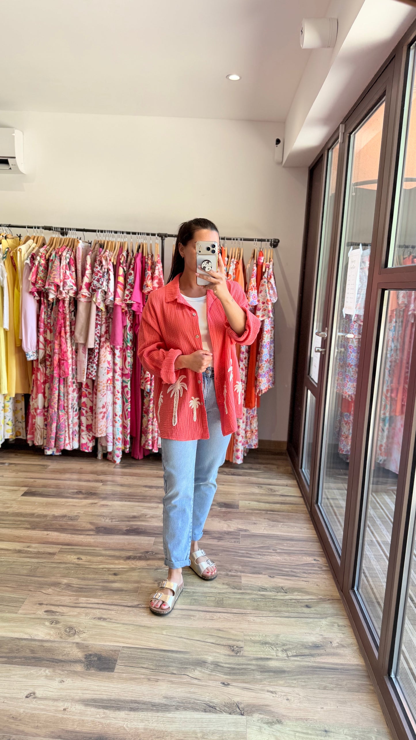 Camisa Palm coral CURVY