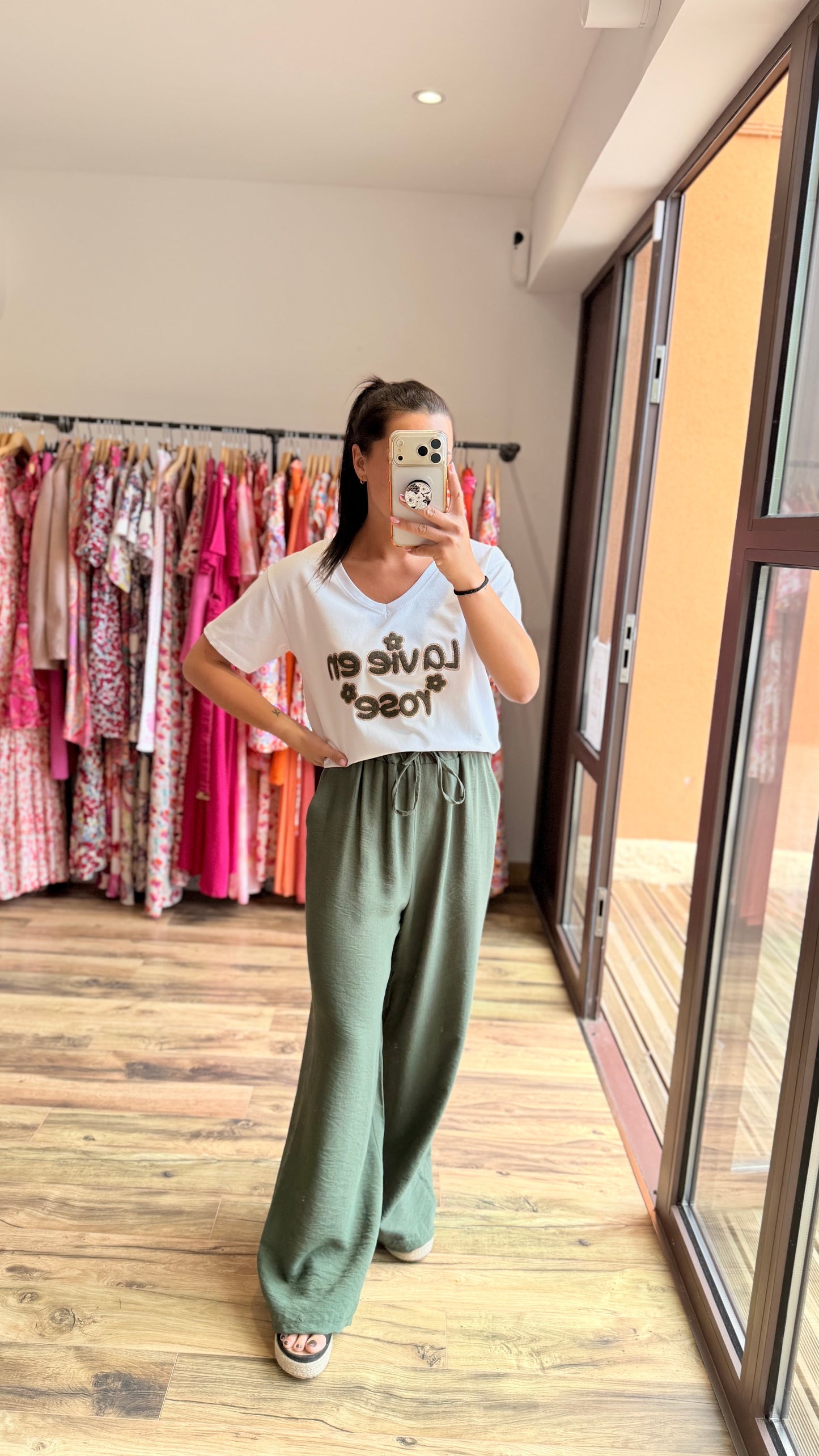 Camiseta la vie en rose kaki CURVY