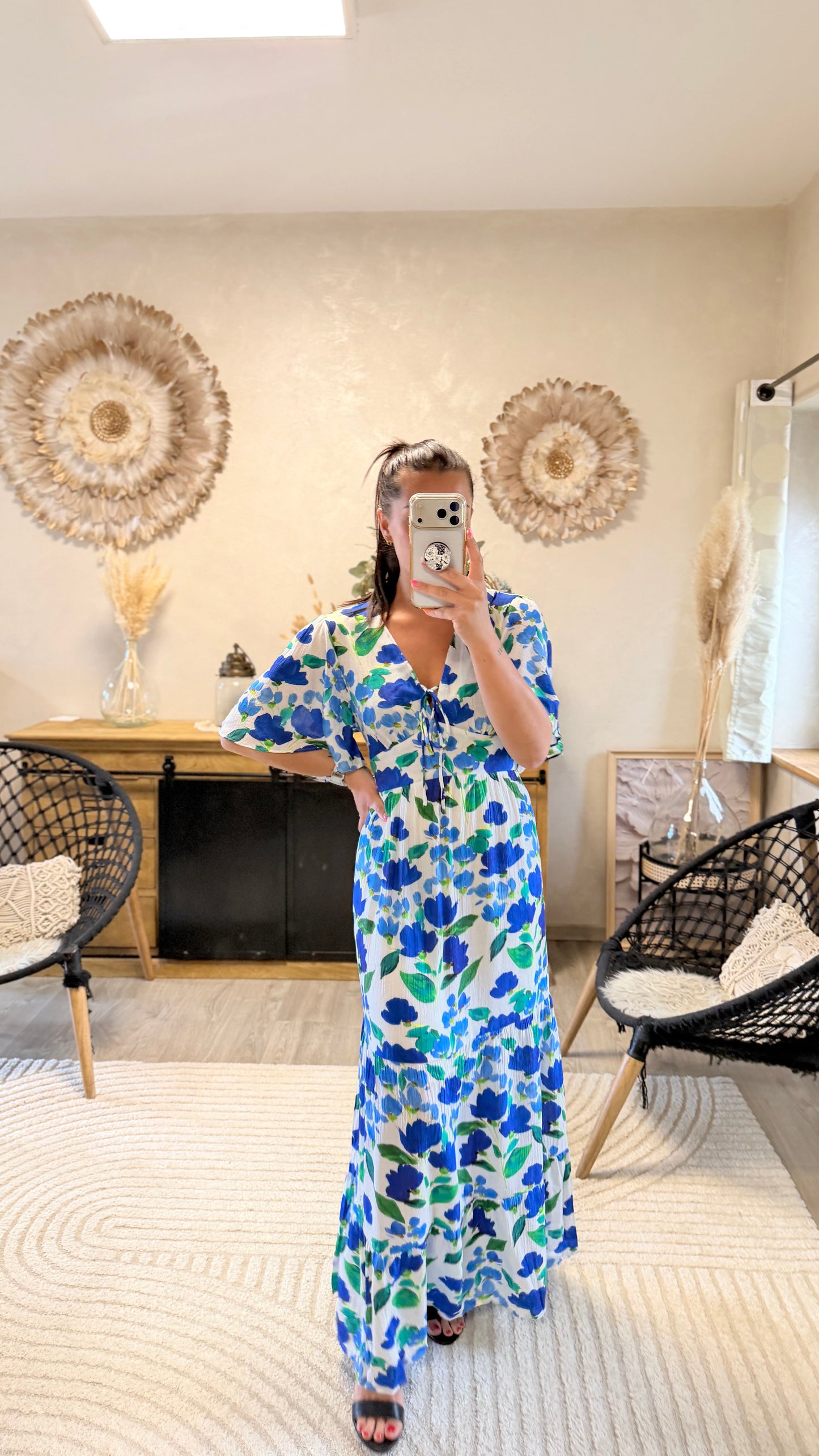 Vestido largo Cassandre azul CURVY