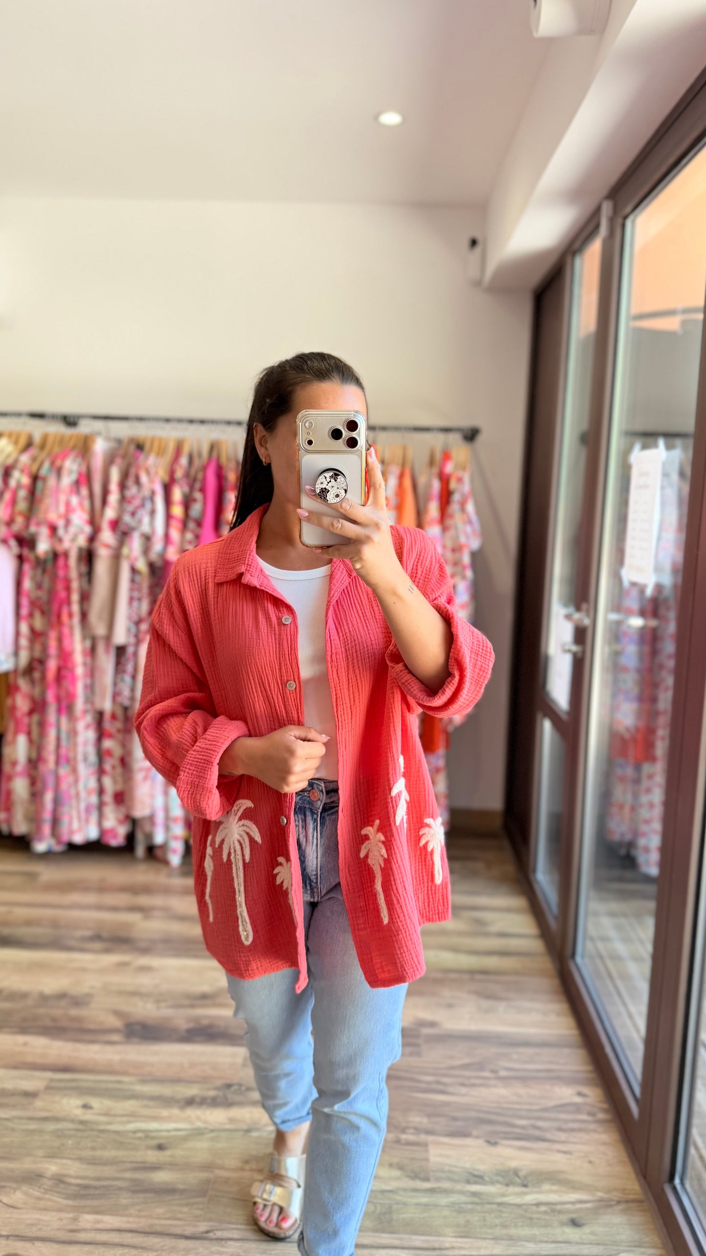 Camisa Palm coral CURVY