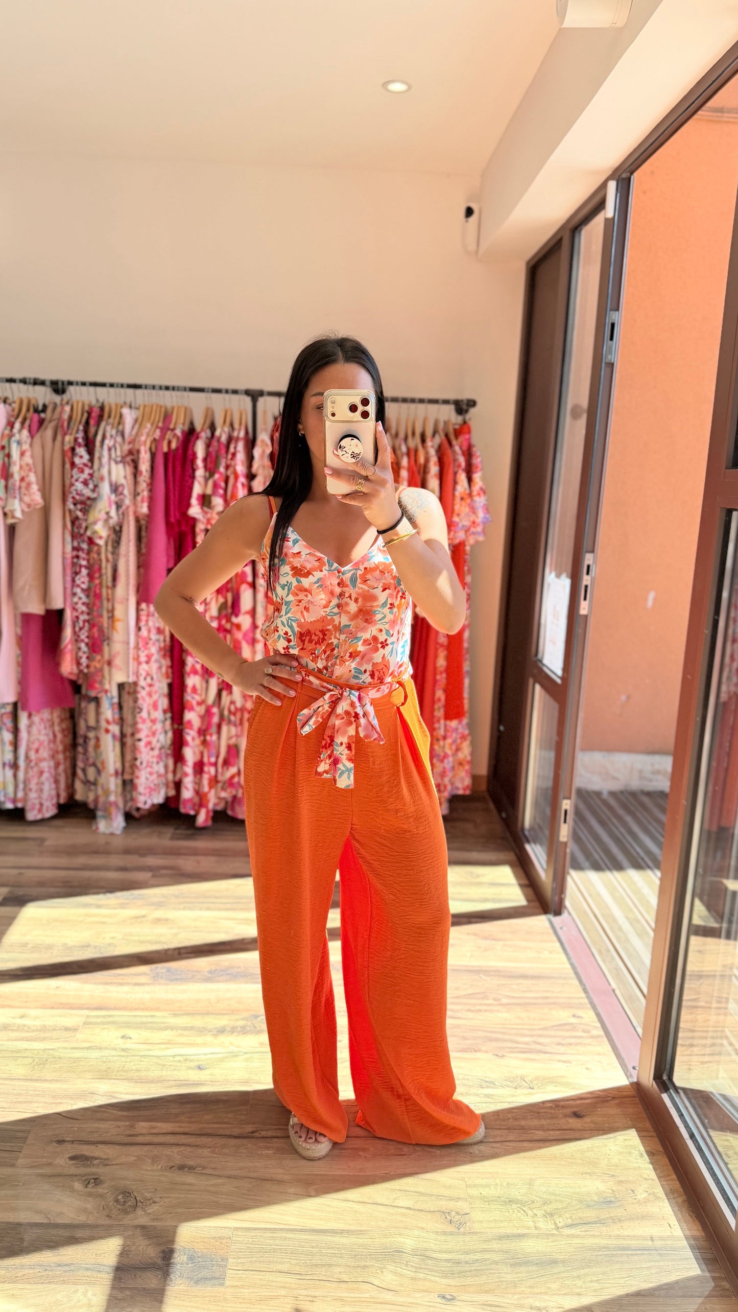 Top Hugo naranja CURVY