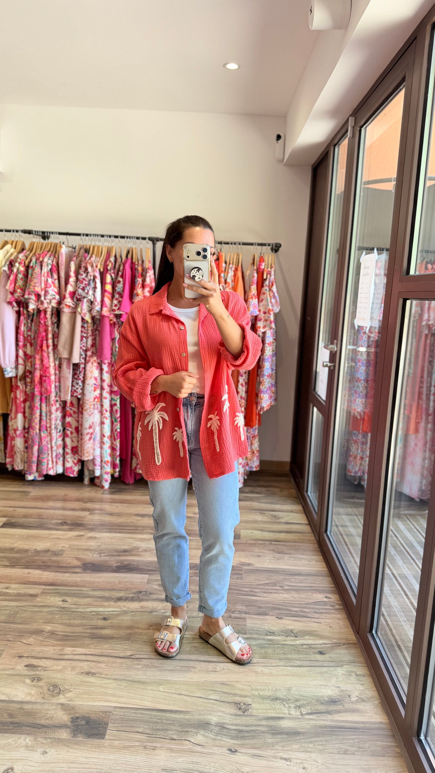 Camisa Palm coral CURVY