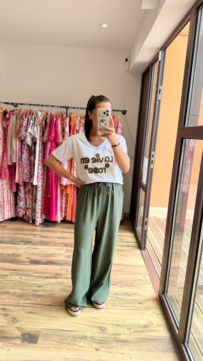 Camiseta la vie en rose kaki CURVY