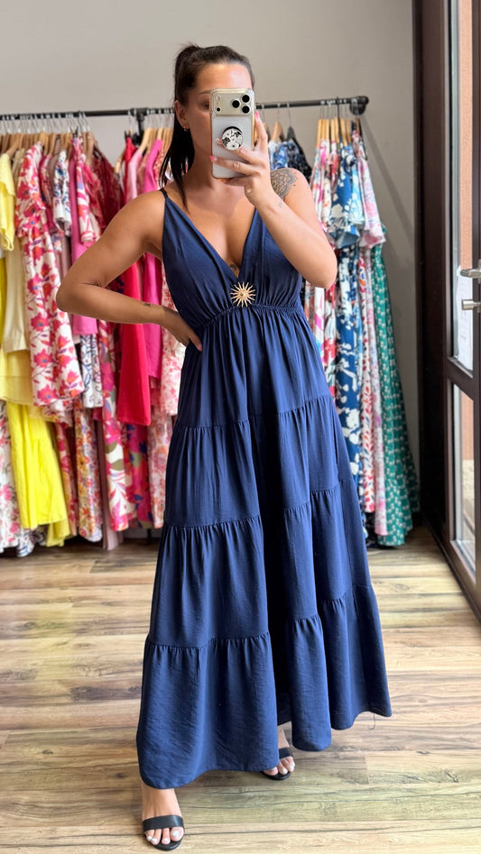 Aroa – Vestido largo marino