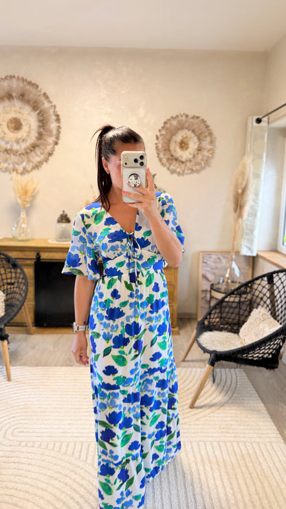 Vestido largo Cassandre azul CURVY