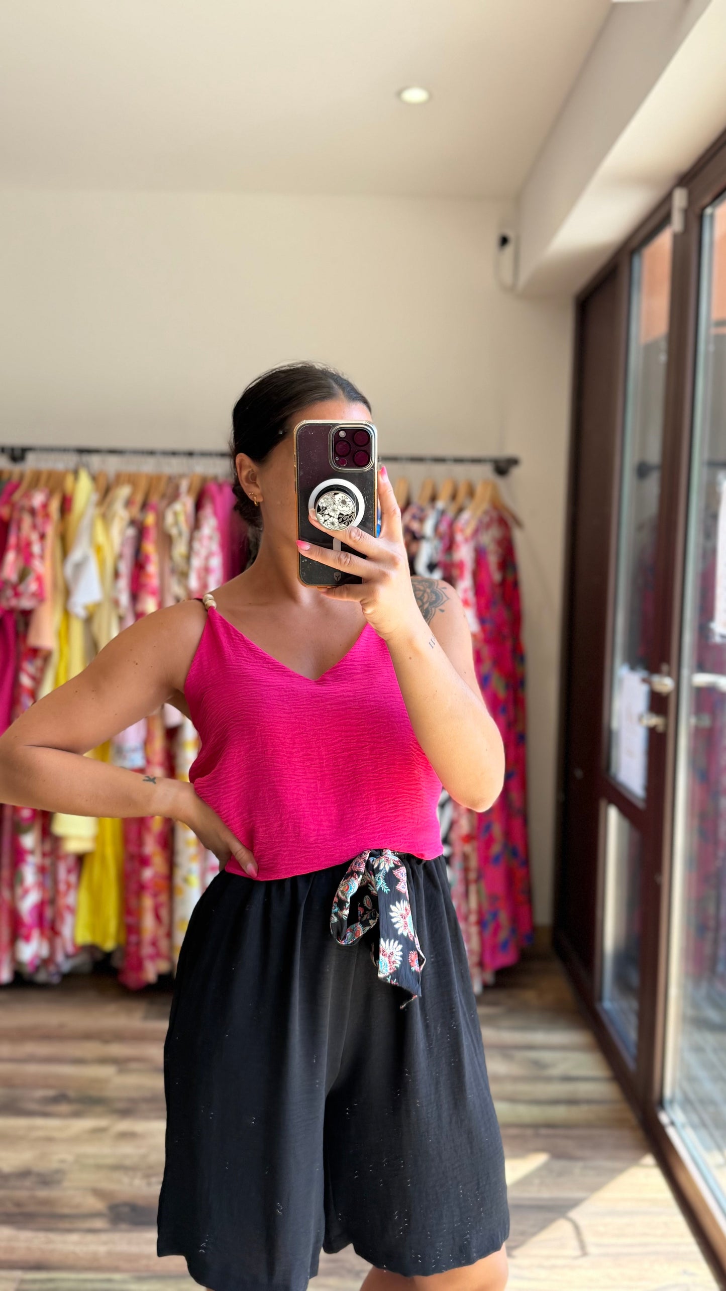 Top Perlas Rosa CURVY