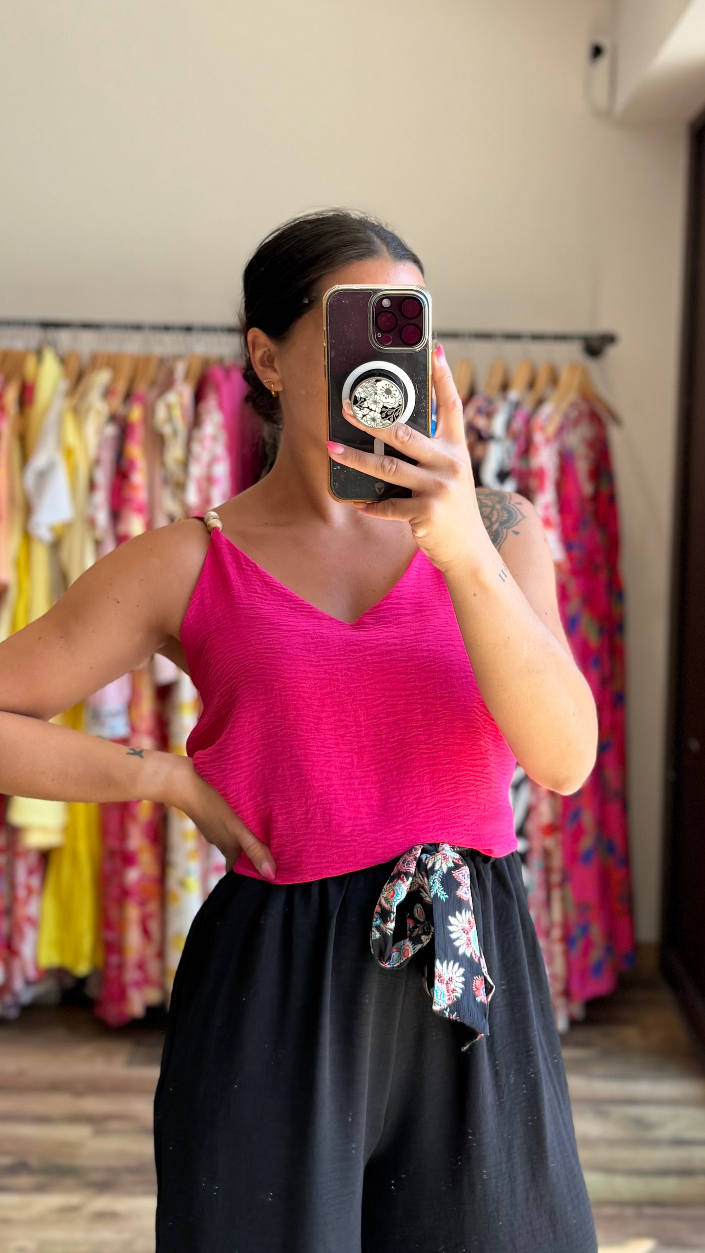 Top Perlas Rosa CURVY